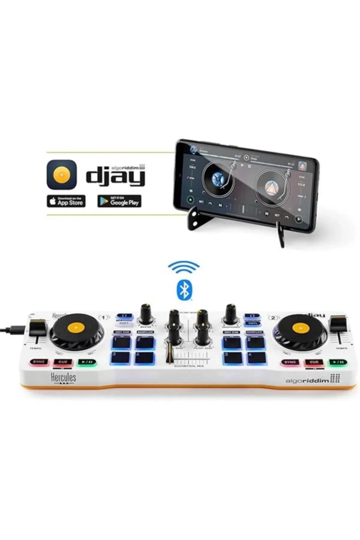 Hercules DJControl Mix Akıllı telefonlar için kablosuz Bluetooth 