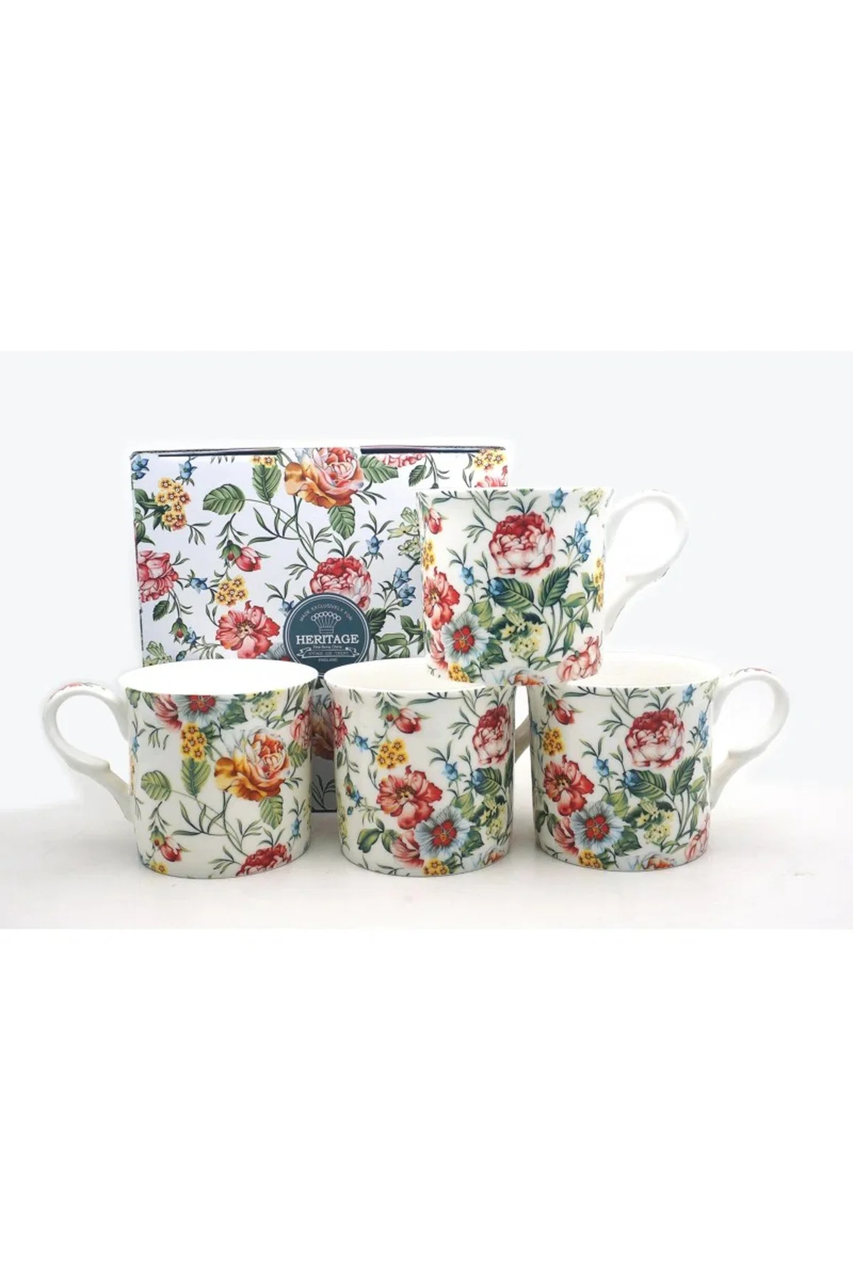 Heritage Sicily Bone China Coffee Mug Çiçek Desenli Kupa