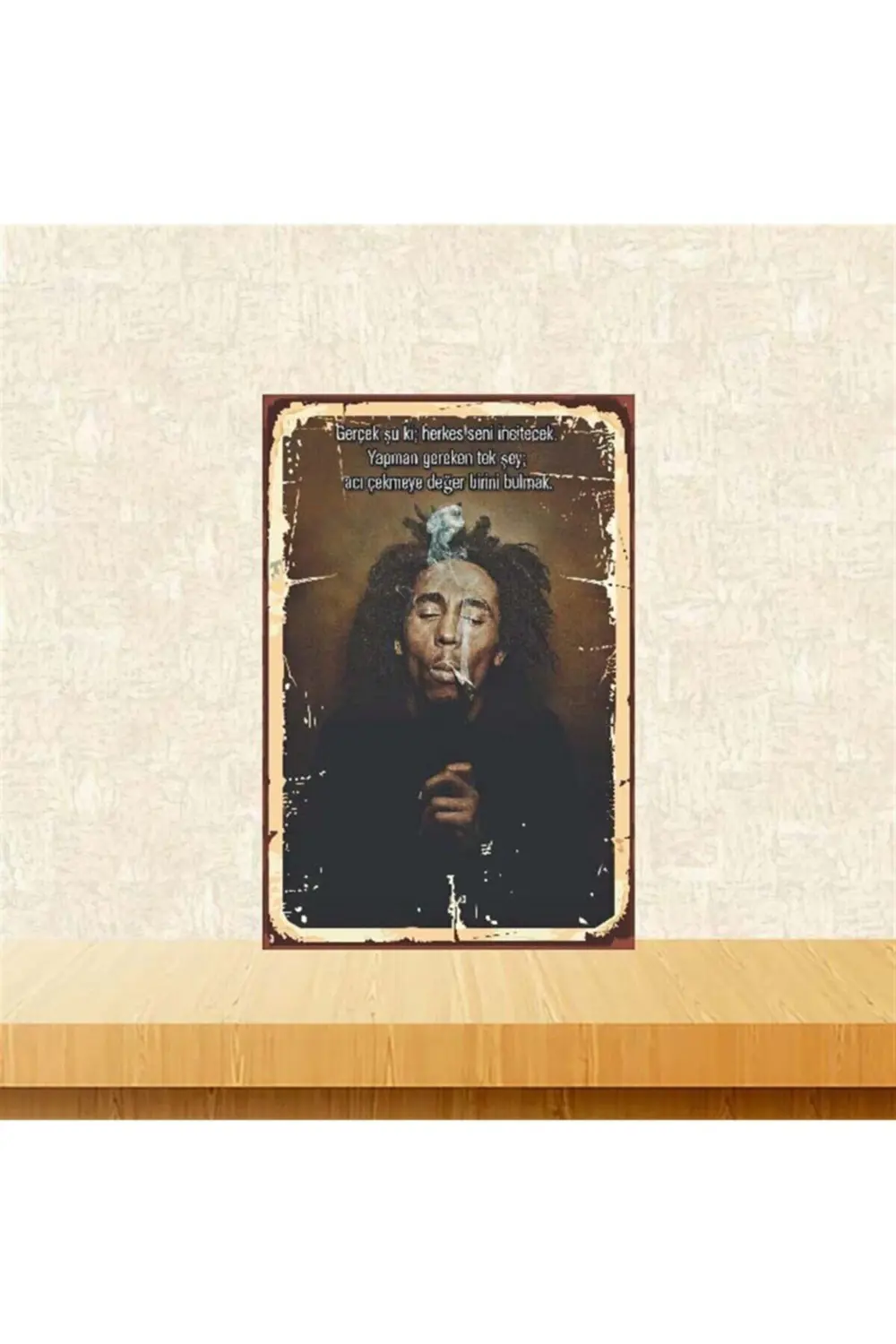 Herkes Seni Incitecek Bob Marley 20-30 cm Retro Ahşap Poster