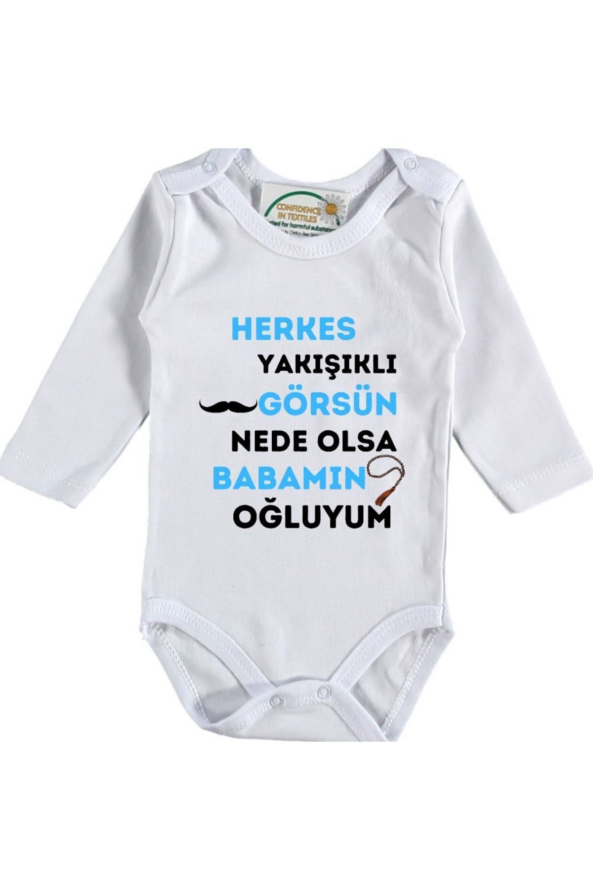 Herkes Yakışıklı Görsün Nede Olsa Babamın Oğluyum Yazılı Bebek Zı