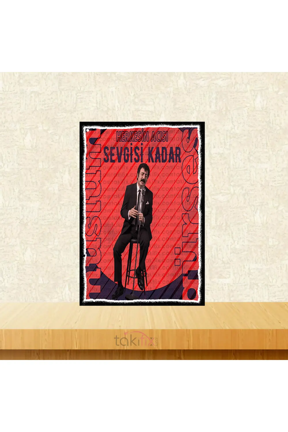 Herkesin Acısı Sevgisi Kadar Müslüm Gürses 20x30 Cm Retro Ahşap P