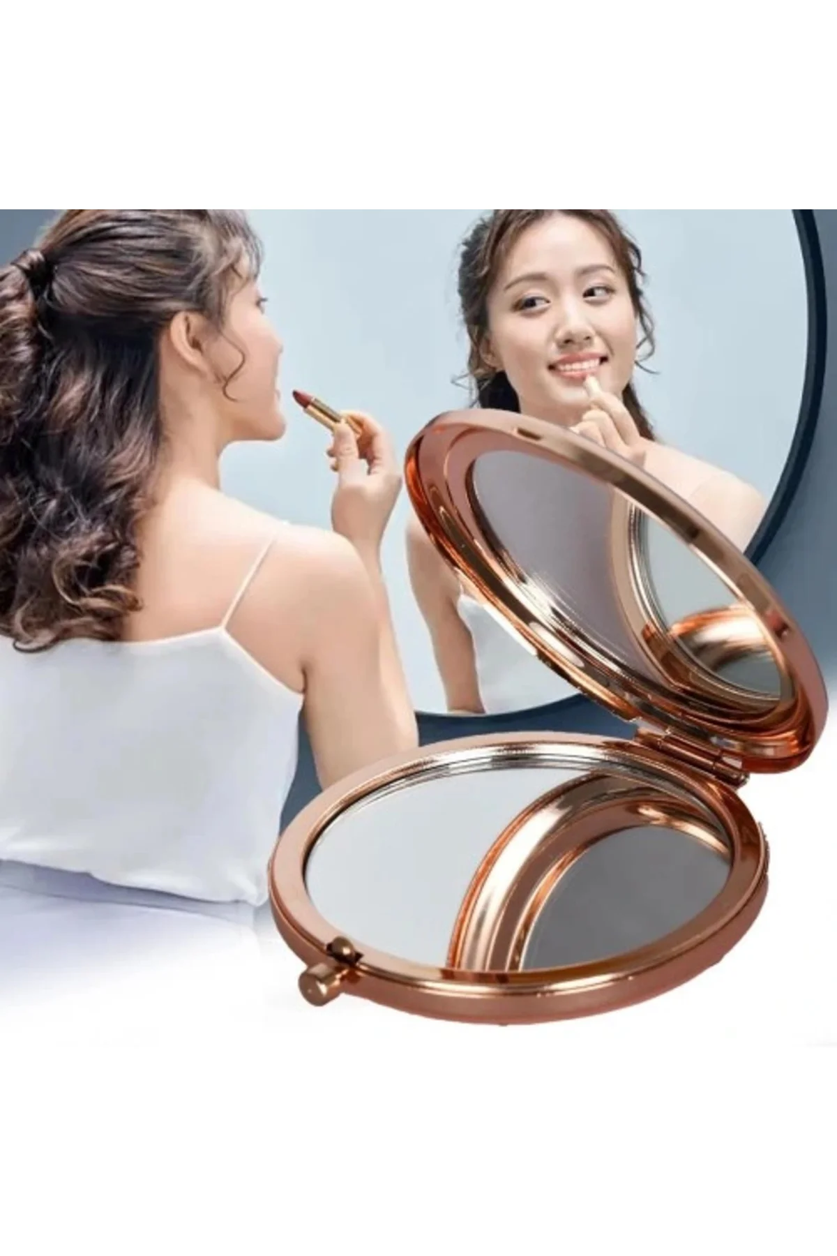 HERŞEYTREND Promosyon Yuvarlak Cep Aynası Rose Renk Fiyatı, Yorumları ve Özellikleri
