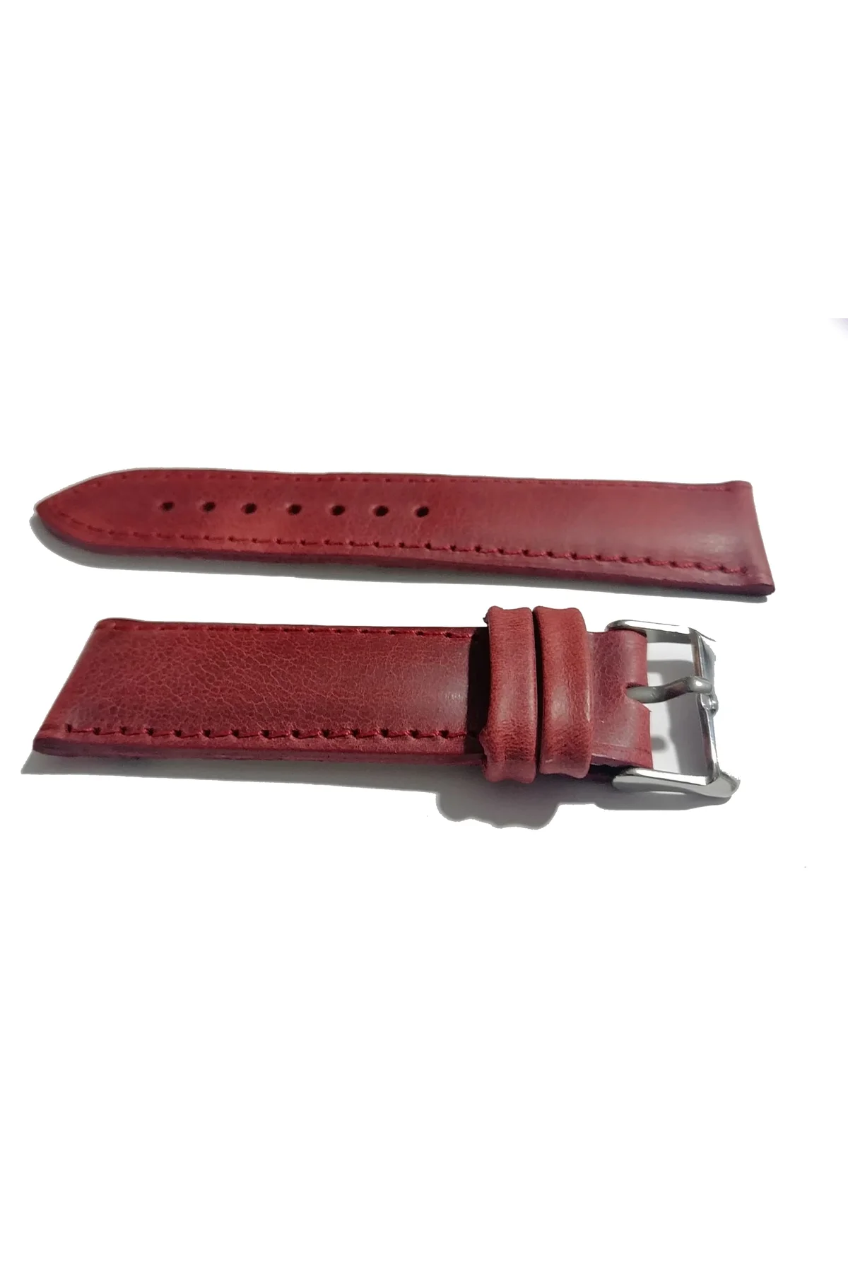 &Hertür Saate &Uygun Hakiki Deri 22 mm kırmızı saat kordonun (450