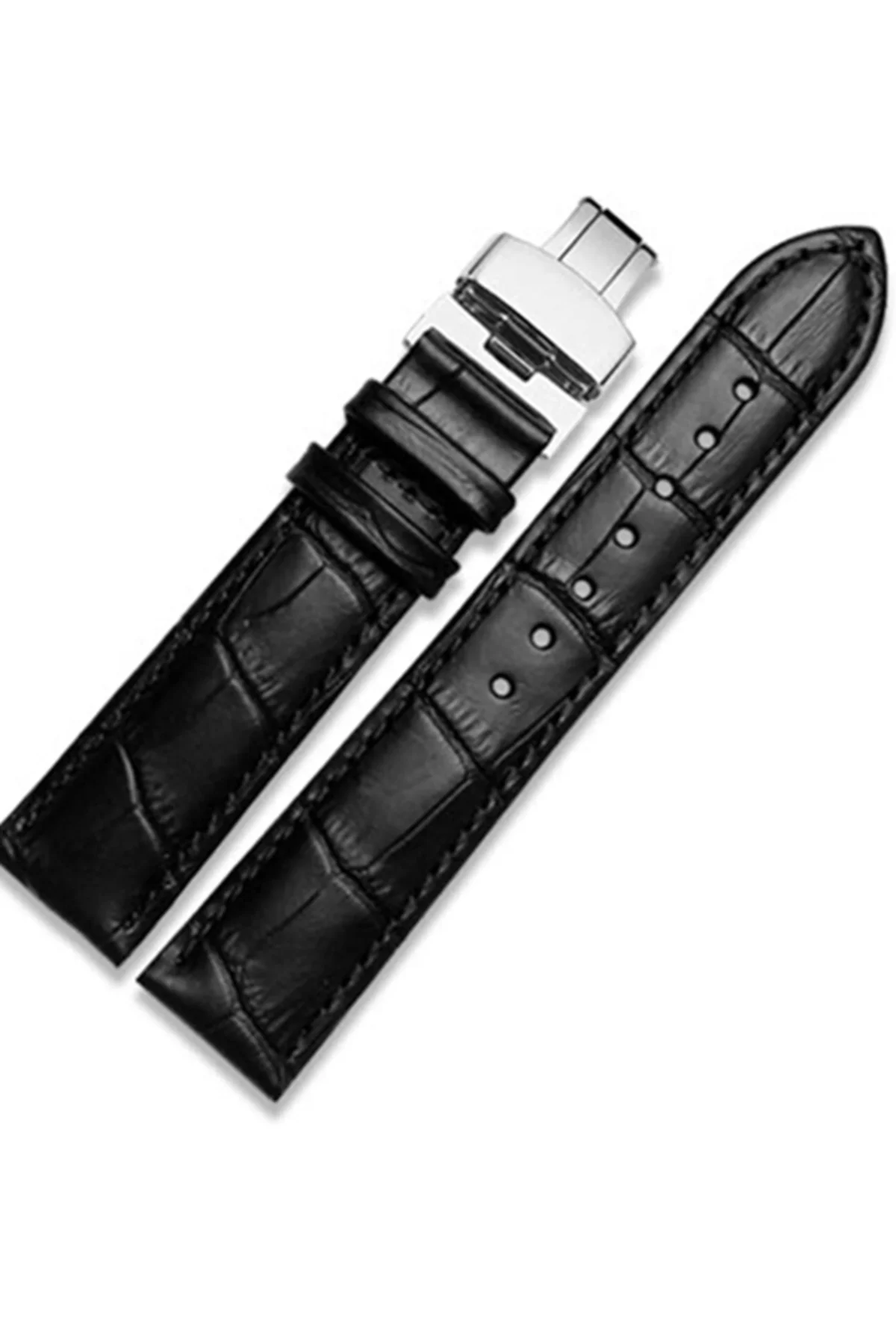 Hertür Saate Uygun  Kelebek  Toka  22  mm  Siyah   Kordon
