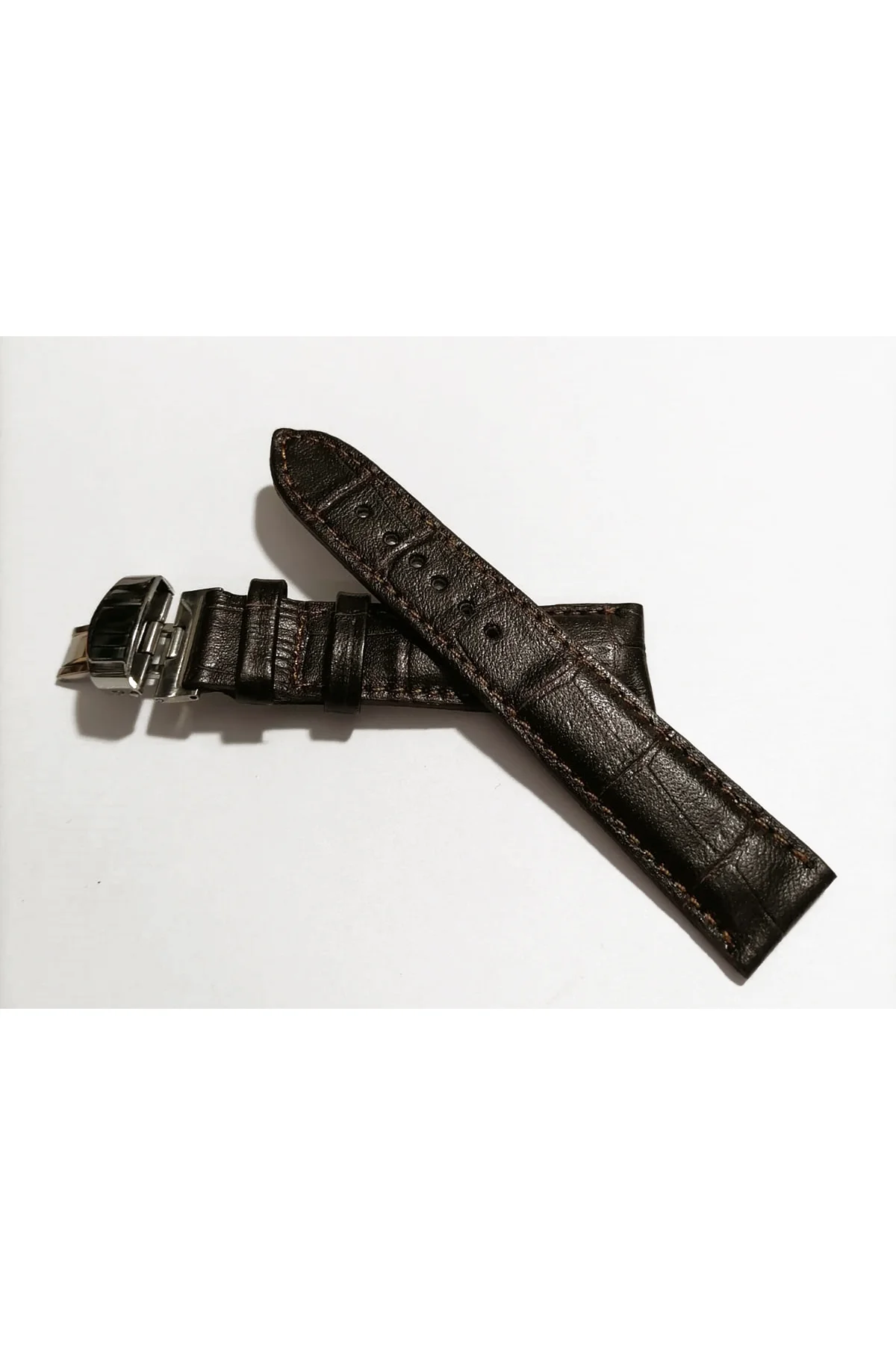 &Hertür Saate &Uygun  Kelebek  Toka  24 MM  koyu kahve kordon   (