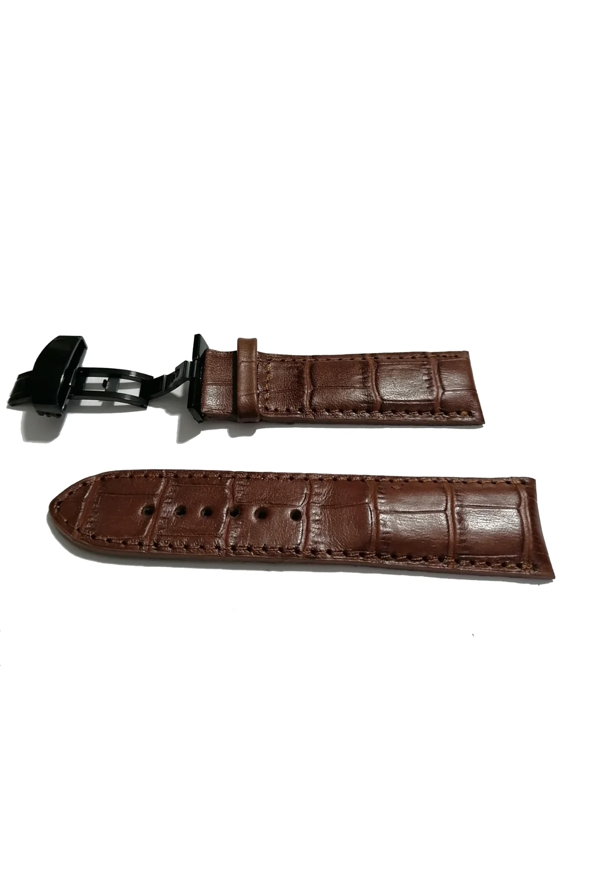 &Hertür Saate &Uygun  Kelebek  Toka  24 MM  kahve kordon   (196) 