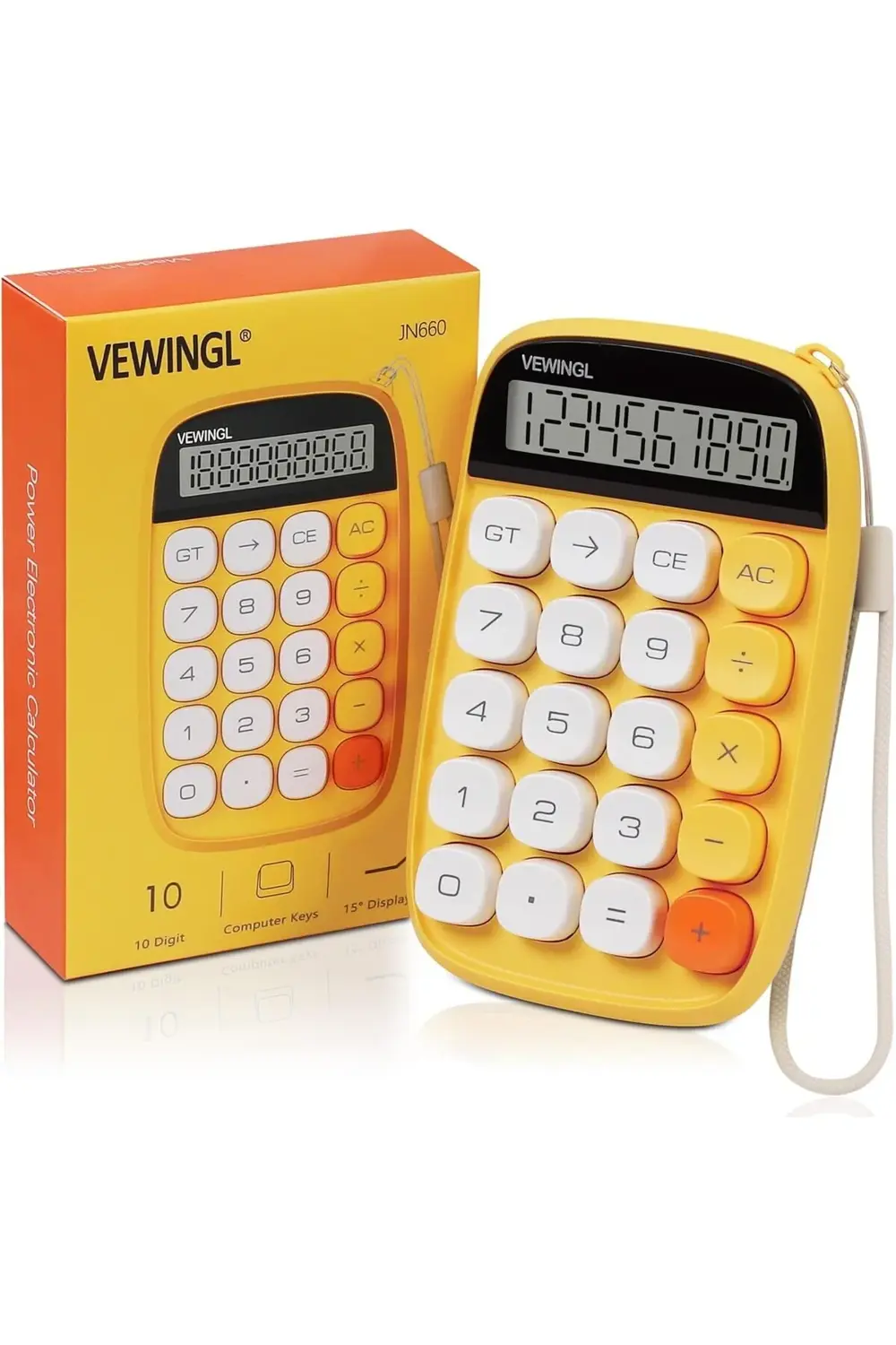 Hesap Makinesi, Sarı Hesap Makinesi Sevimli 10 Haneli Büyük LCD E
