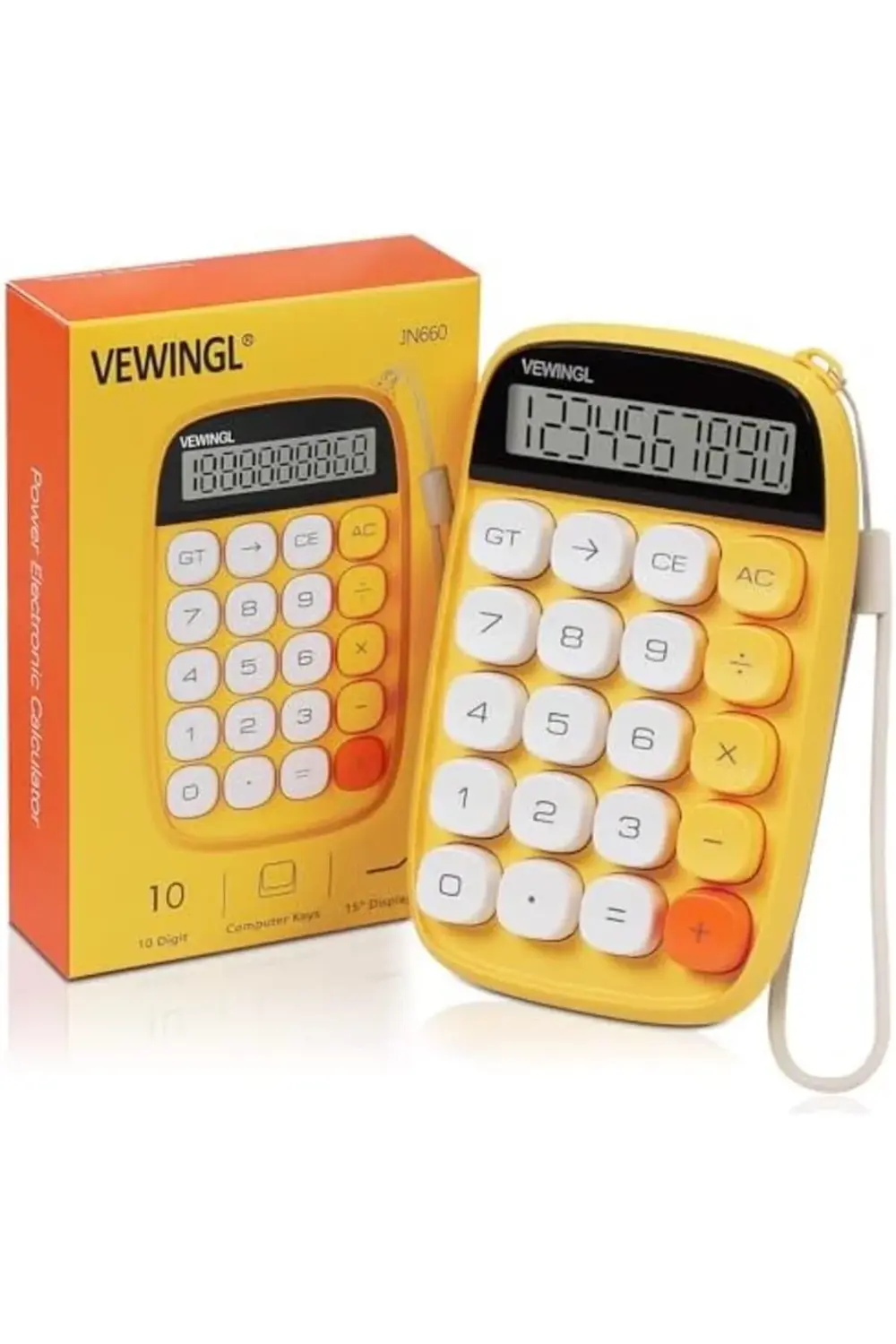 Hesap Makinesi, Sarı Hesap Makinesi Sevimli 10 Haneli Büyük LCD E