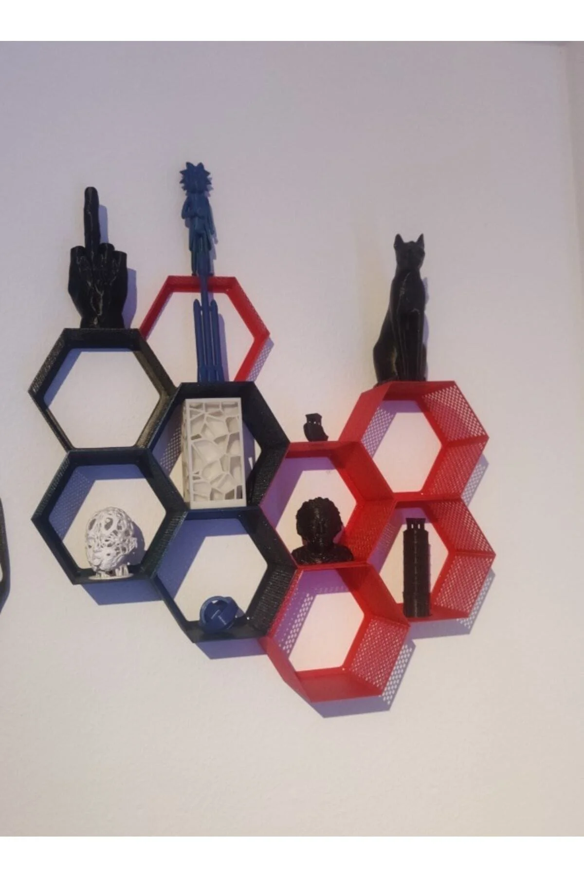 Hexagen Altıgen Dekoratif Duvar Rafı 1 Adet