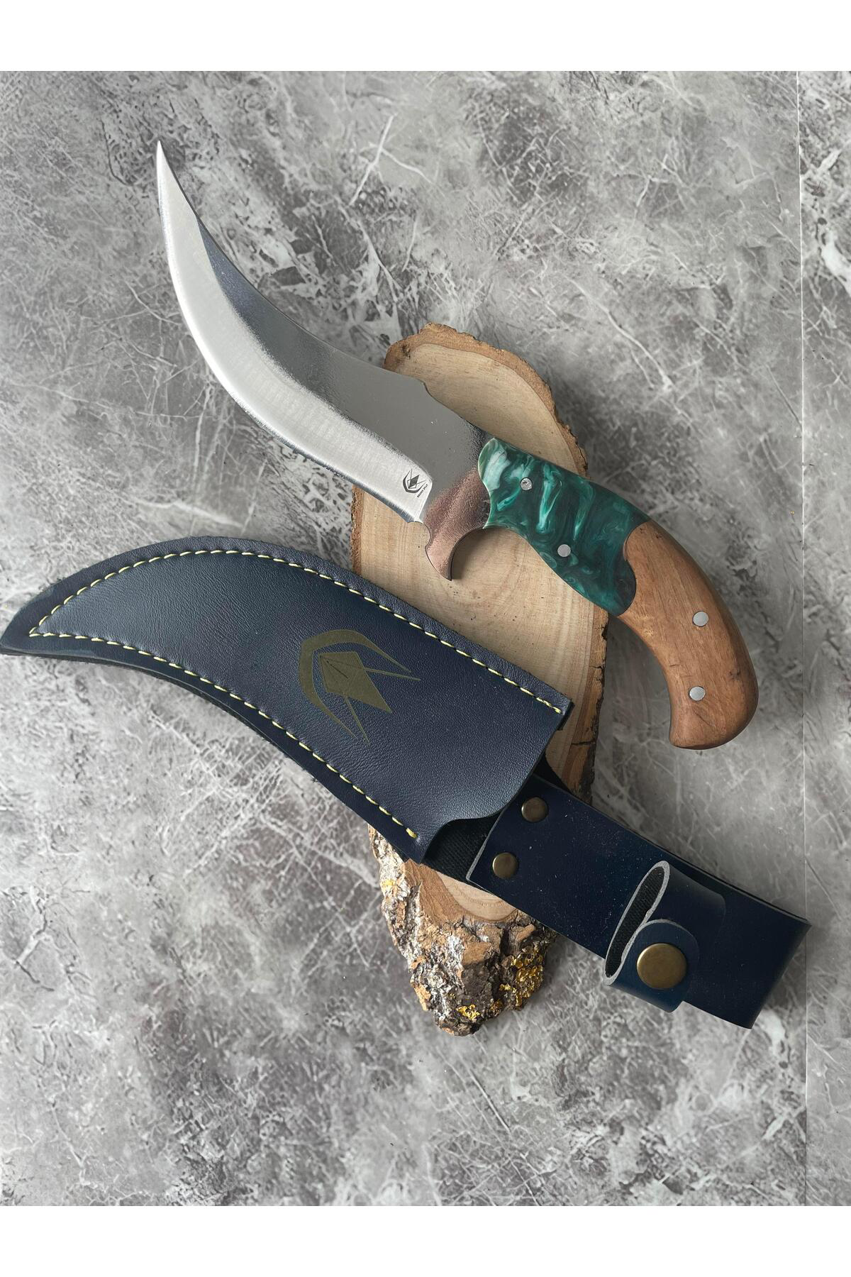 Viking Kamp Bıçağı – Ceviz Kabze, Kılıflı, İp Takmalı | Outdoor, 