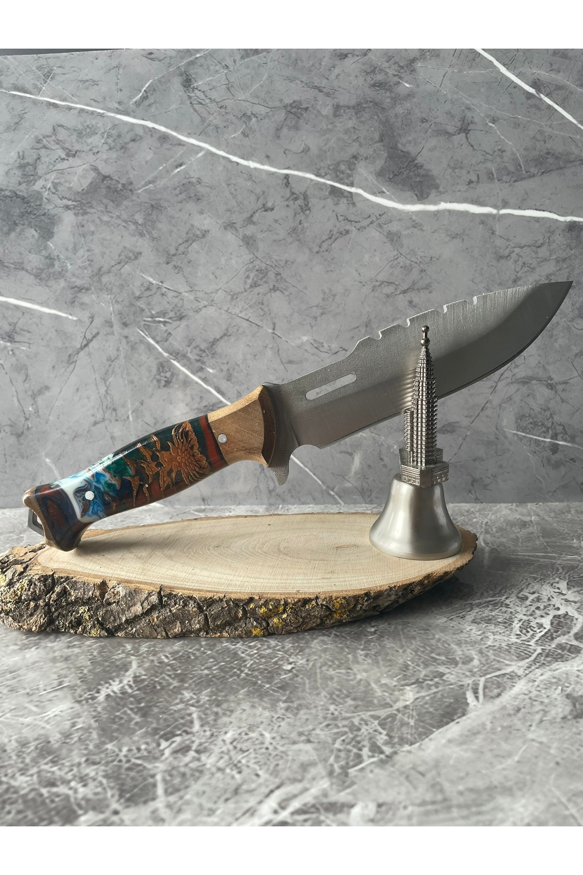 Hibrit Kozalak Kabzeli Paslanmaz Çelik Kamp & Av Bıçağı