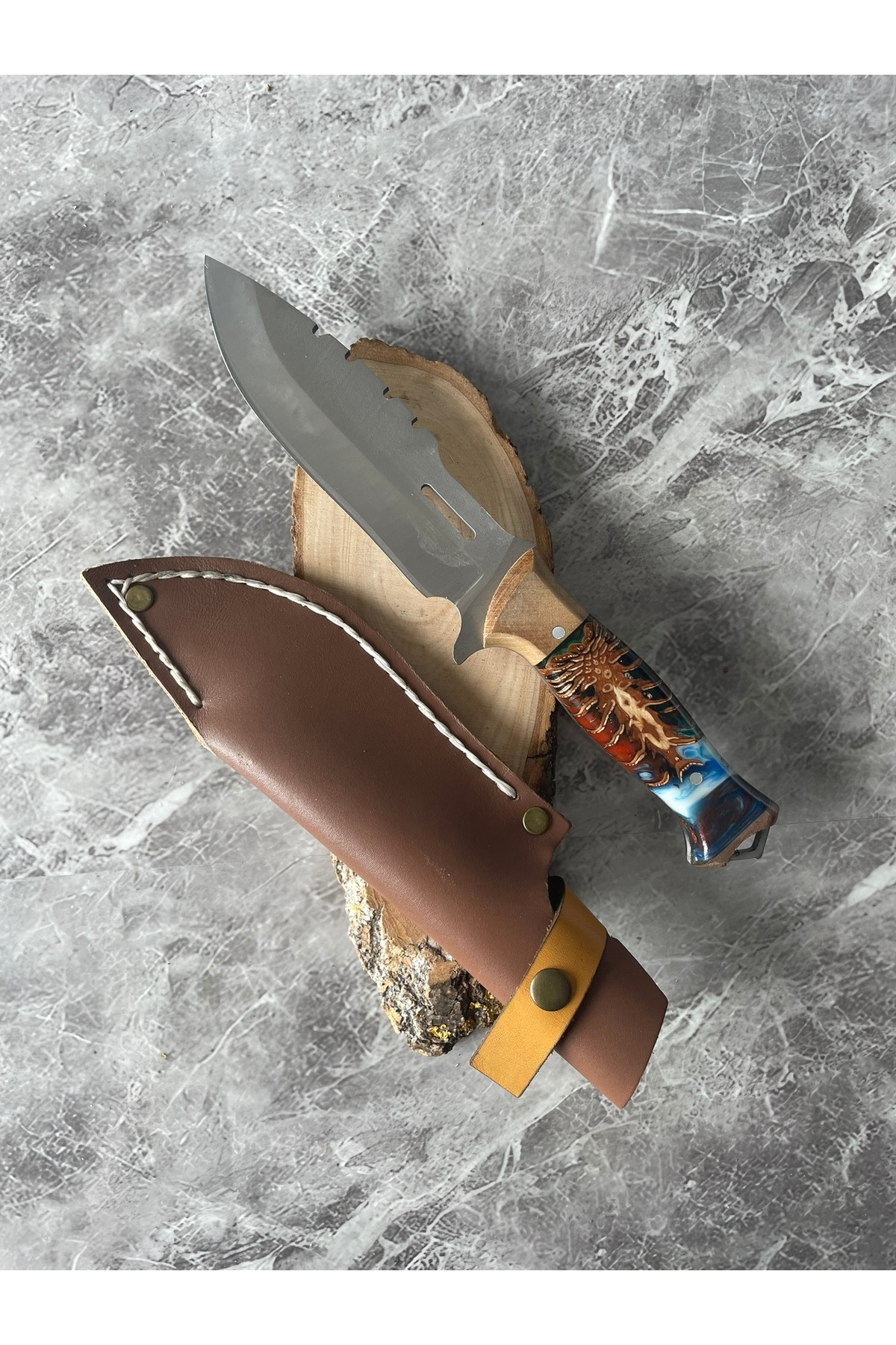 Hibrit Kozalak Kabzeli Paslanmaz Çelik Kamp & Av Bıçağı