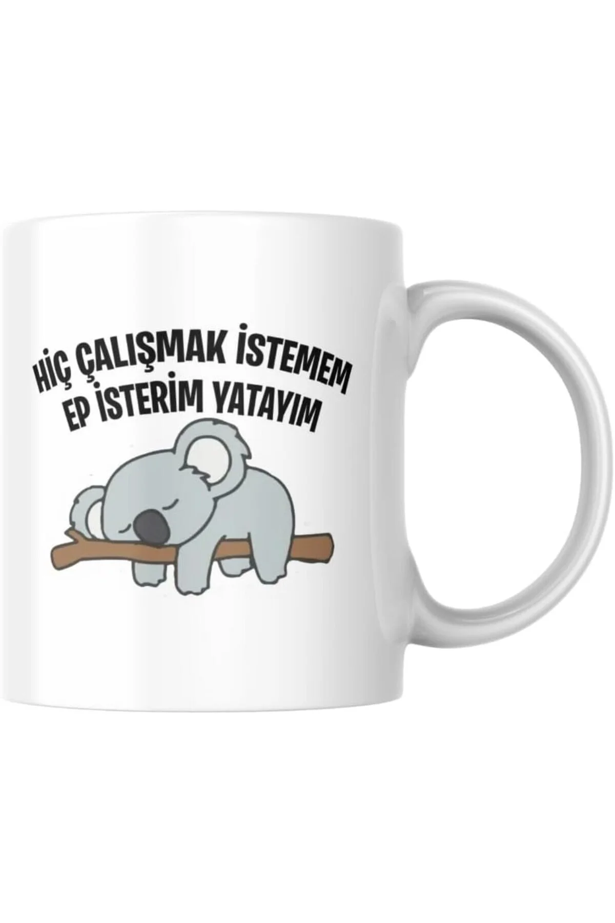 Hiç Çalışmak İstemem Ep İsterim Yatayım Komik Yazılı Kupa Bardak 
