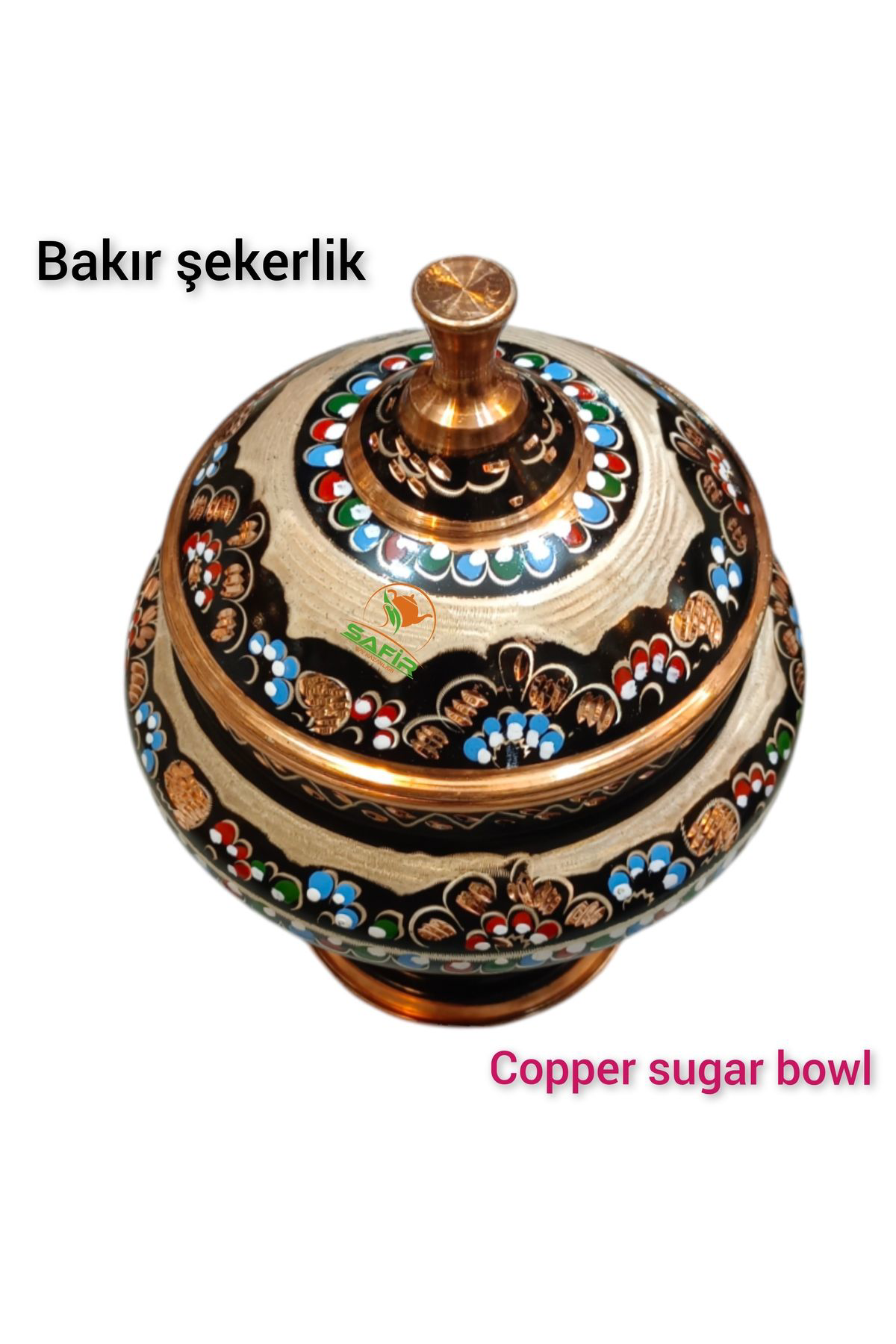 Safir Çay Kazanlari Hicivli Bakır Şekerlik Bakır Şekerdanlık Bakır Lokumluk Orta Boy 