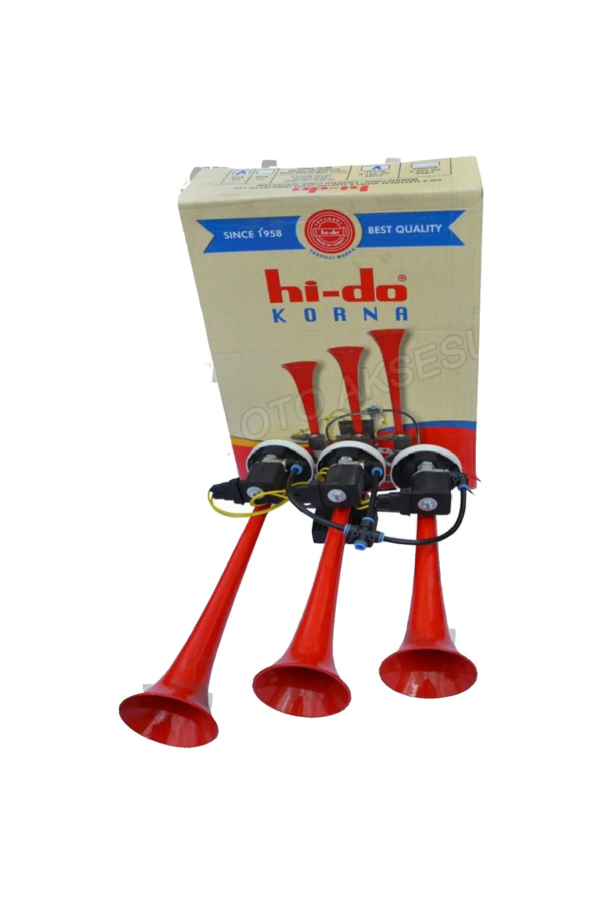 Hido Marco Tipi Arap Korna 3 Borulu Melodili 12 Volt - 24 Volt