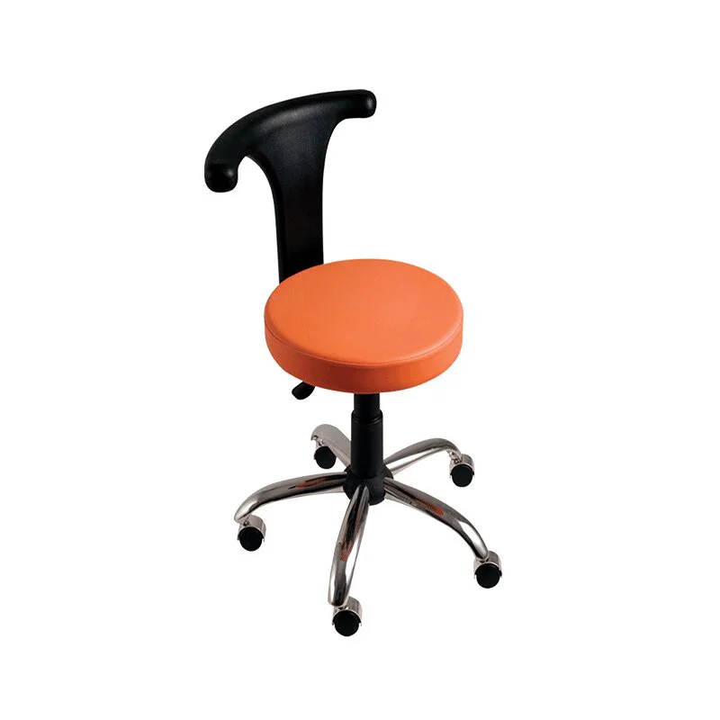 Hidrolikli Arkalıklı Tabure Nikelaj Ayaklı — Ayarlanabilir Ergonomik Çalışma Taburesi