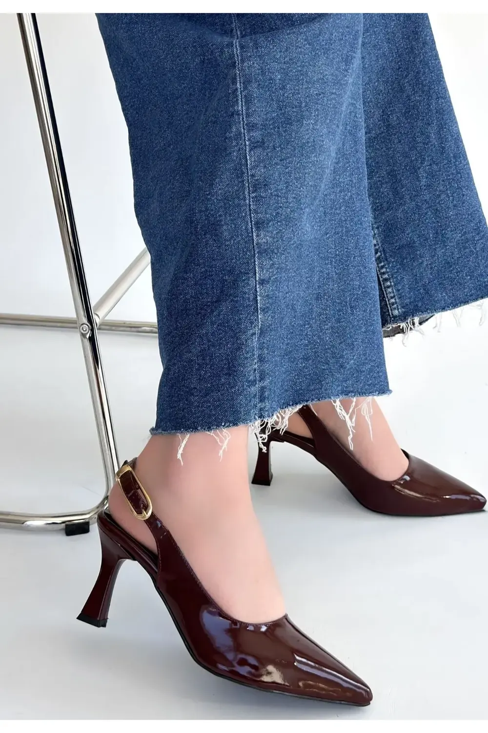 Hies Bordo Rugan Topuklu Ayakkabı