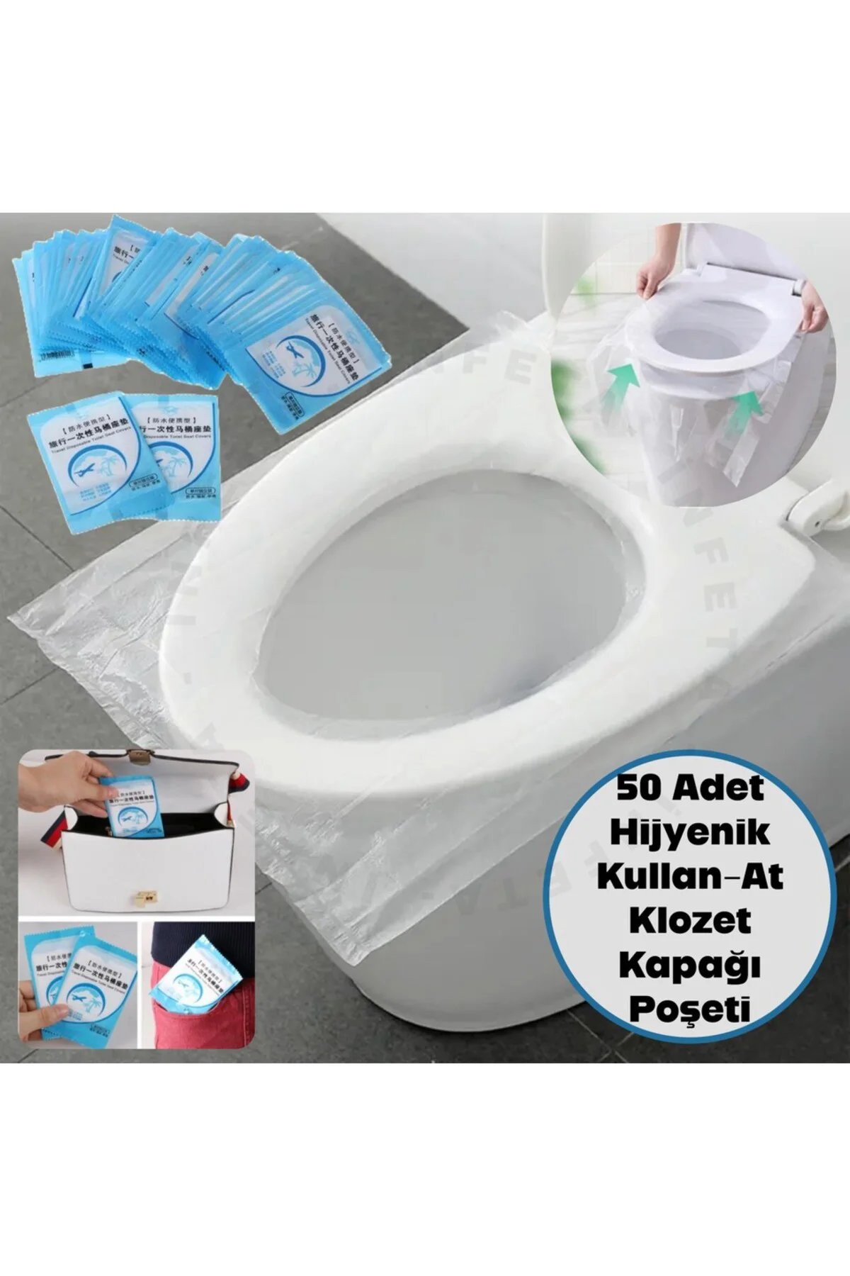 Hijyen Kiti 50 Adet Tekli Paketli Klozet Naylonu | Seyahat & Hijy