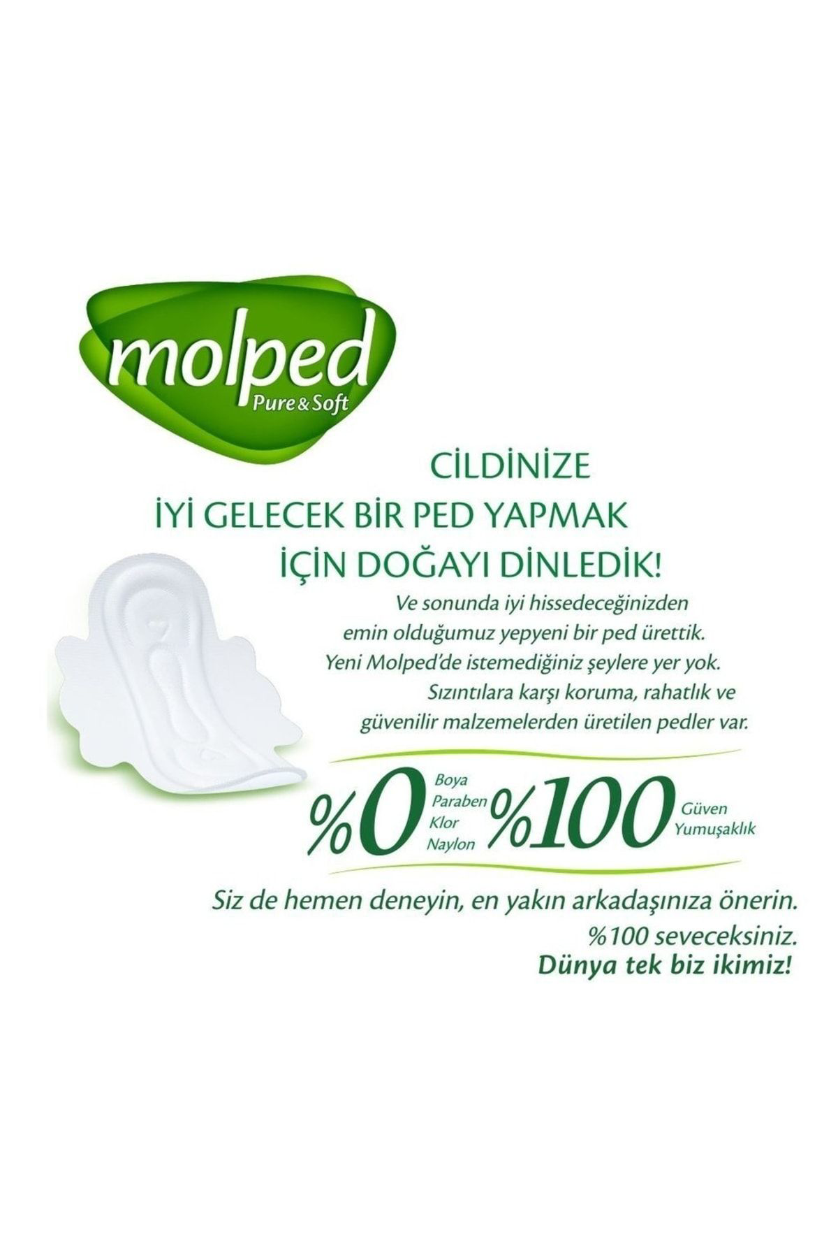Molped Hijyenik Ped Pure & Soft Süper Eko 18'Li Uzun X 6 Paket