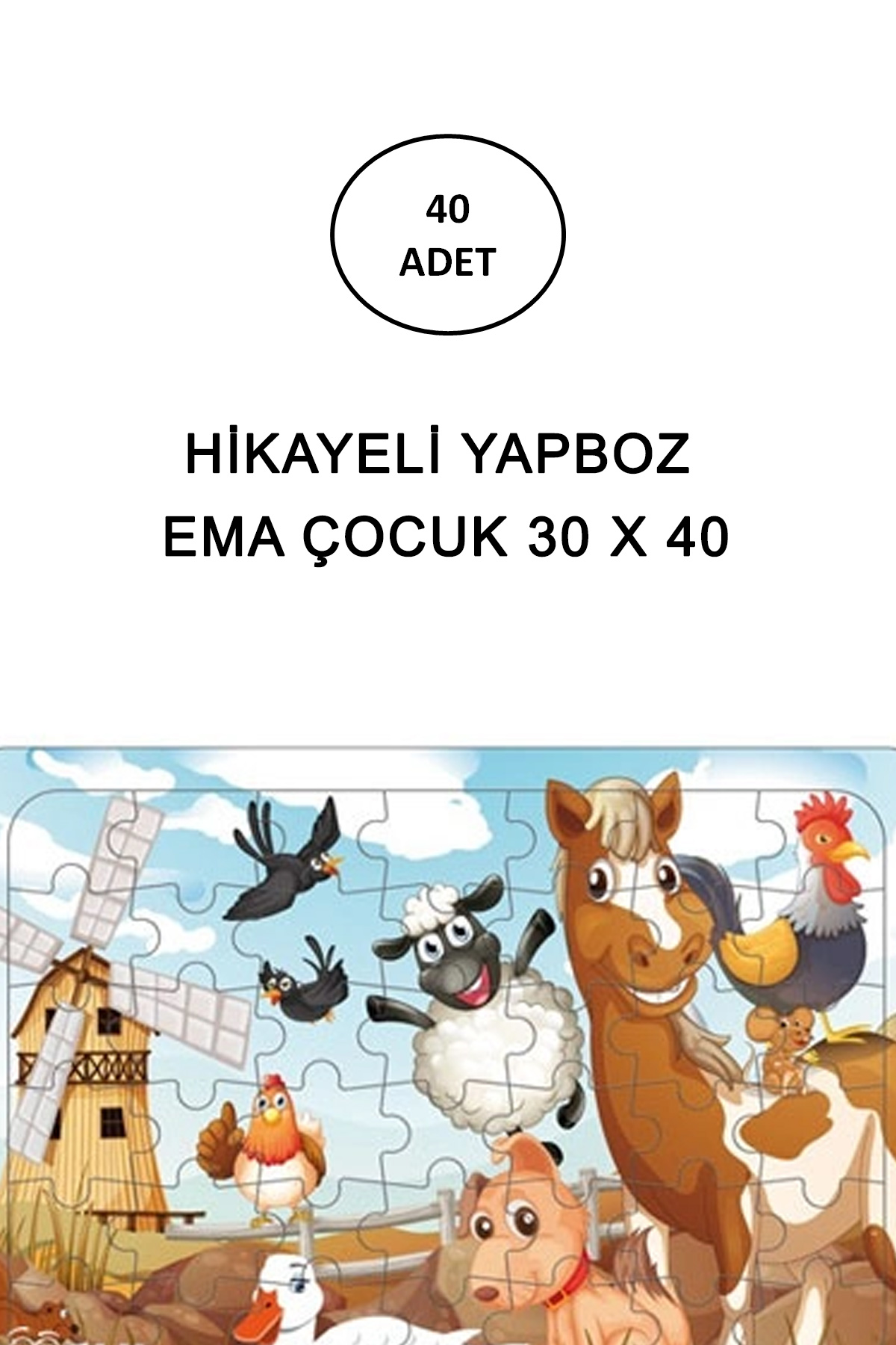 Just Cheap Store Hikayeli Yapboz Ema Çocuk 30 X 40 - 40 Adet