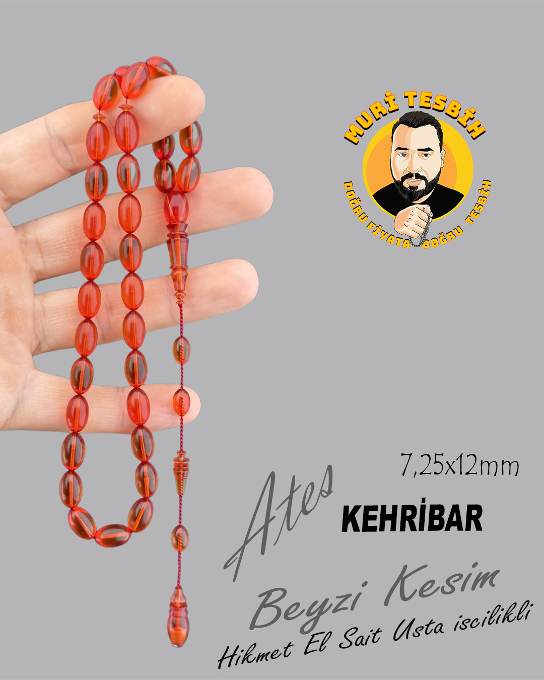 HİKMET EL SAİT ATEŞ KEHRİBAR BEYZİ KESİM 7,25X12 HİKMET EL SAİT ATEŞ KEHRİBAR BEYZİ KESİM 7,25X12