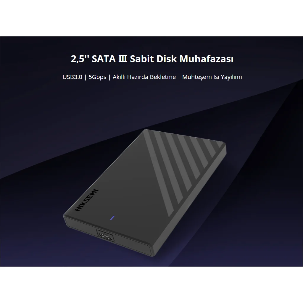 Hiksemi USB 3.0 25" Disk Kutusu: SSD ve HDD Muhafazası, 5Gbps Hız ve Anında Uyanma