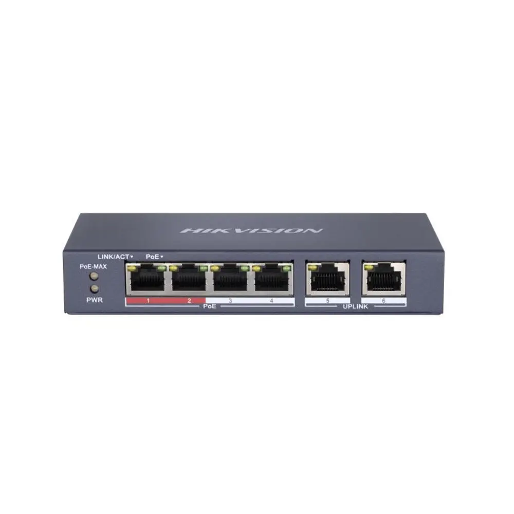 Hikvision DS-3E0106P-E/M 6 Port 10/100 Yönetilemez 4xPoE Switch