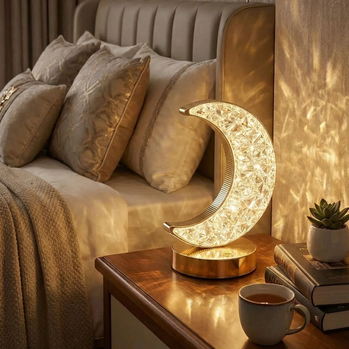 Hilal Ay Model Kristal Led Masa Lambası – Dokunmatik, 3 Renk Işık Modlu, Şarjlı Mini Dekoratif Gece Lambası Bx40 Fiyatı, Yorumları ve Özellikleri