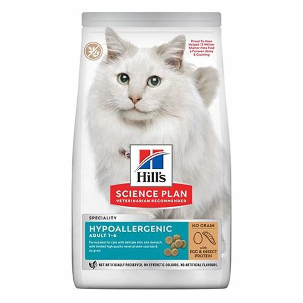 Hill's Hypoallergenic Yumurta ve Larva Proteinli Yetişkin Kedi Ma