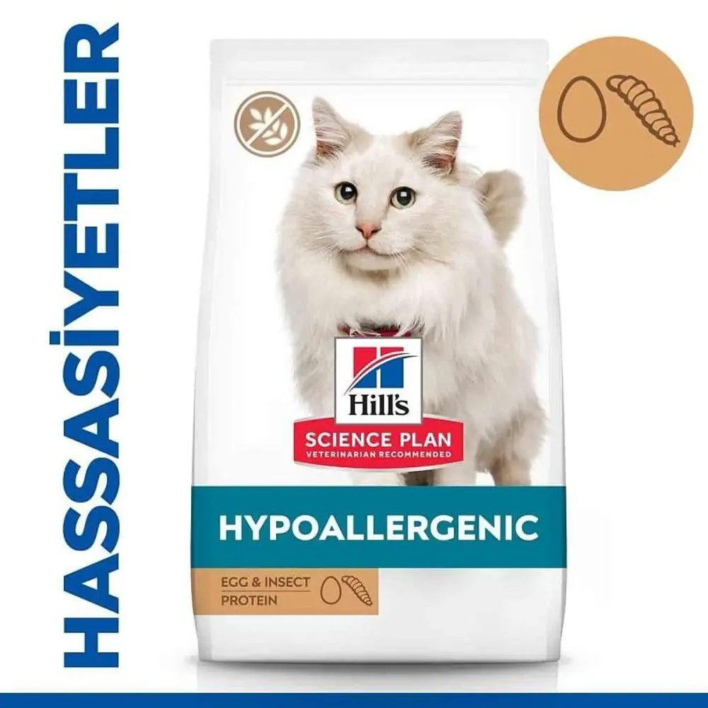 Hill's Hypoallergenic Yumurta ve Larva Proteinli Yetişkin Kedi Ma