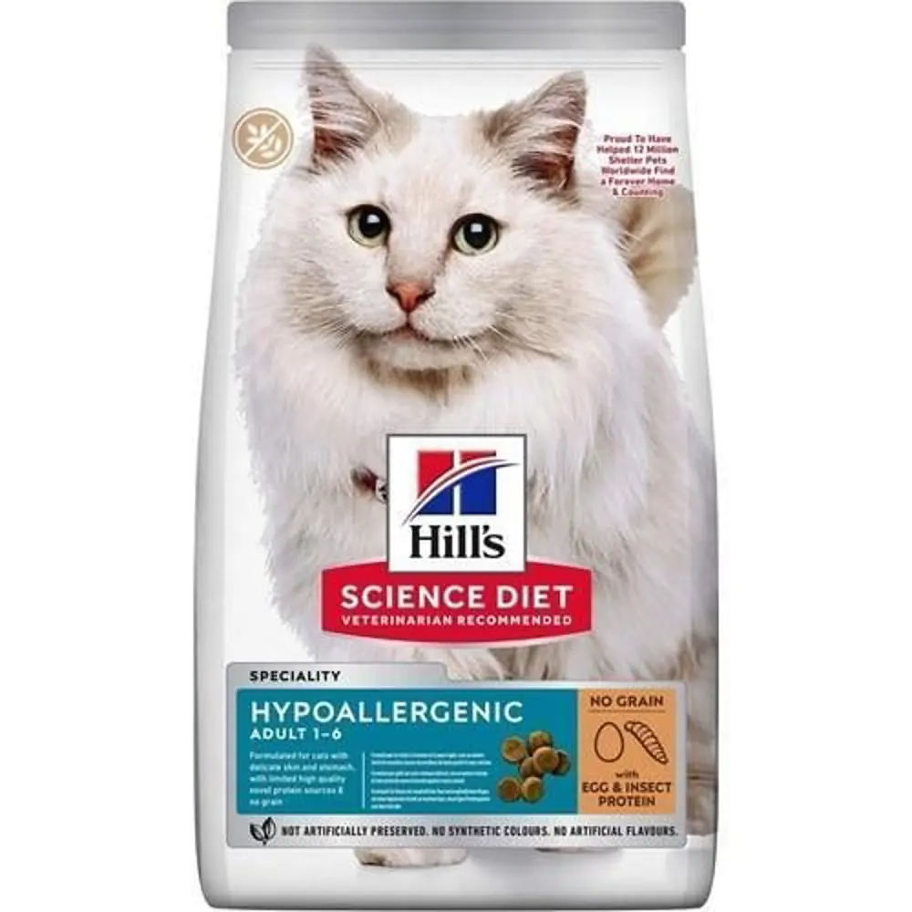 Hill's Hypoallergenic Yumurta ve Larva Proteinli Yetişkin Kedi Ma