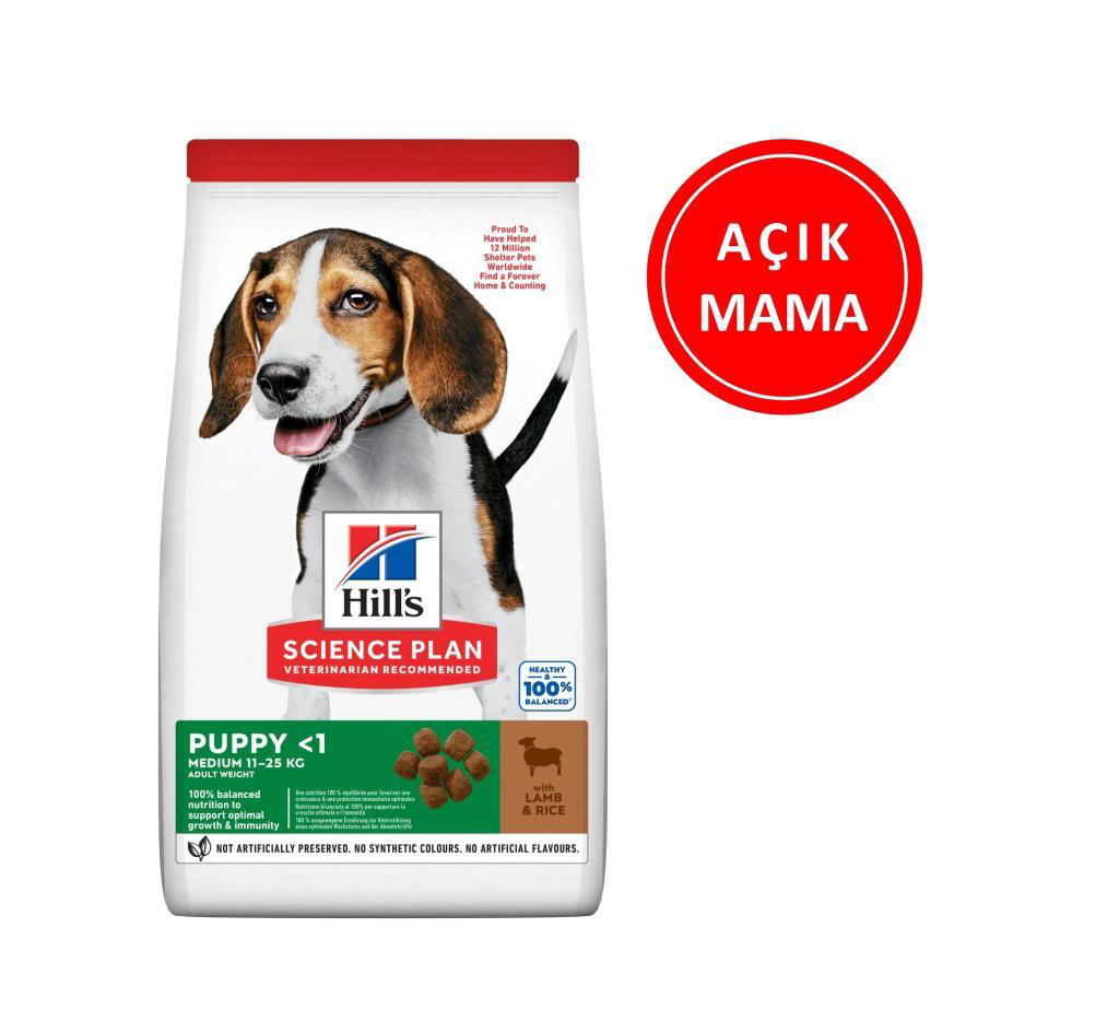 Hills Medium Puppy Kuzu Etli Yavru Köpek Maması 1 Kg AÇIK