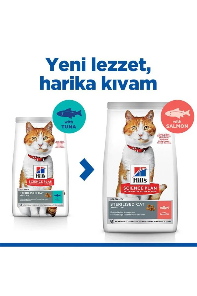 Hills Sterilised Kısırlaştırılmış Somon Balıklı Kedi Maması 1,5 Kg