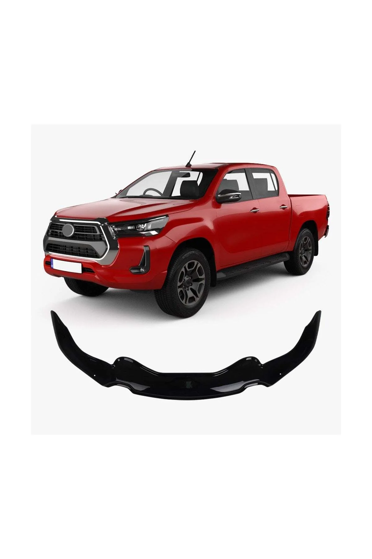 Hilux Yarasa Model 2020 Uyumlu Kaput Rüzgarlığı Ön Kaput Koruma ABS Parlak Siyah - Görsel 3