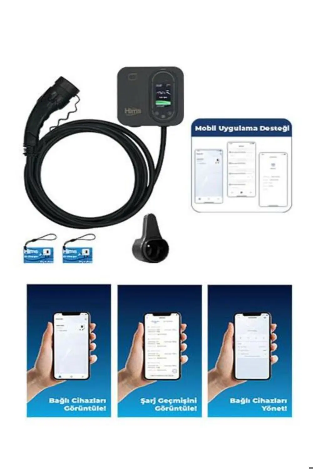 Hims HCDKS-22 22KW 5m Kablolu Araç Şarj İstasyonu