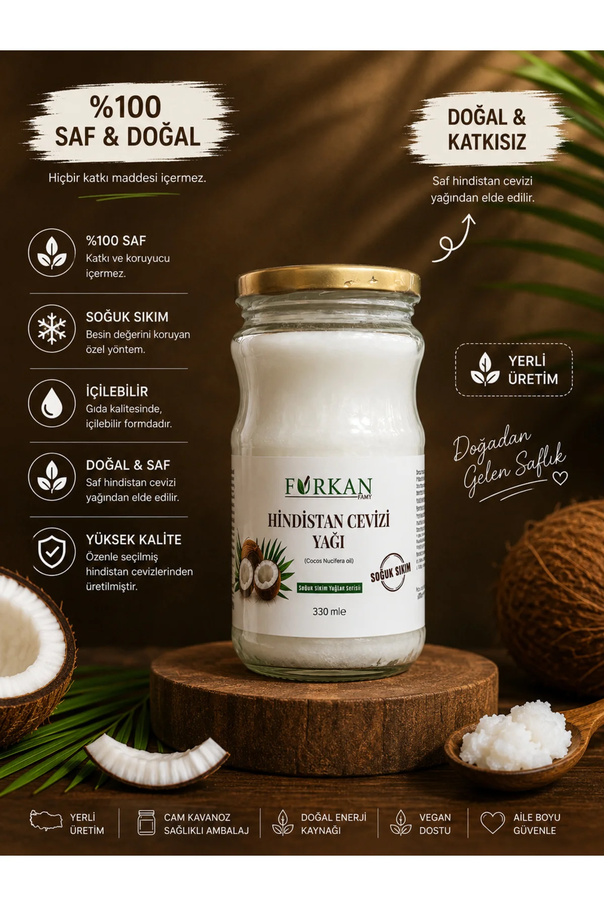 Hindistan Cevizi Yağı 330ml