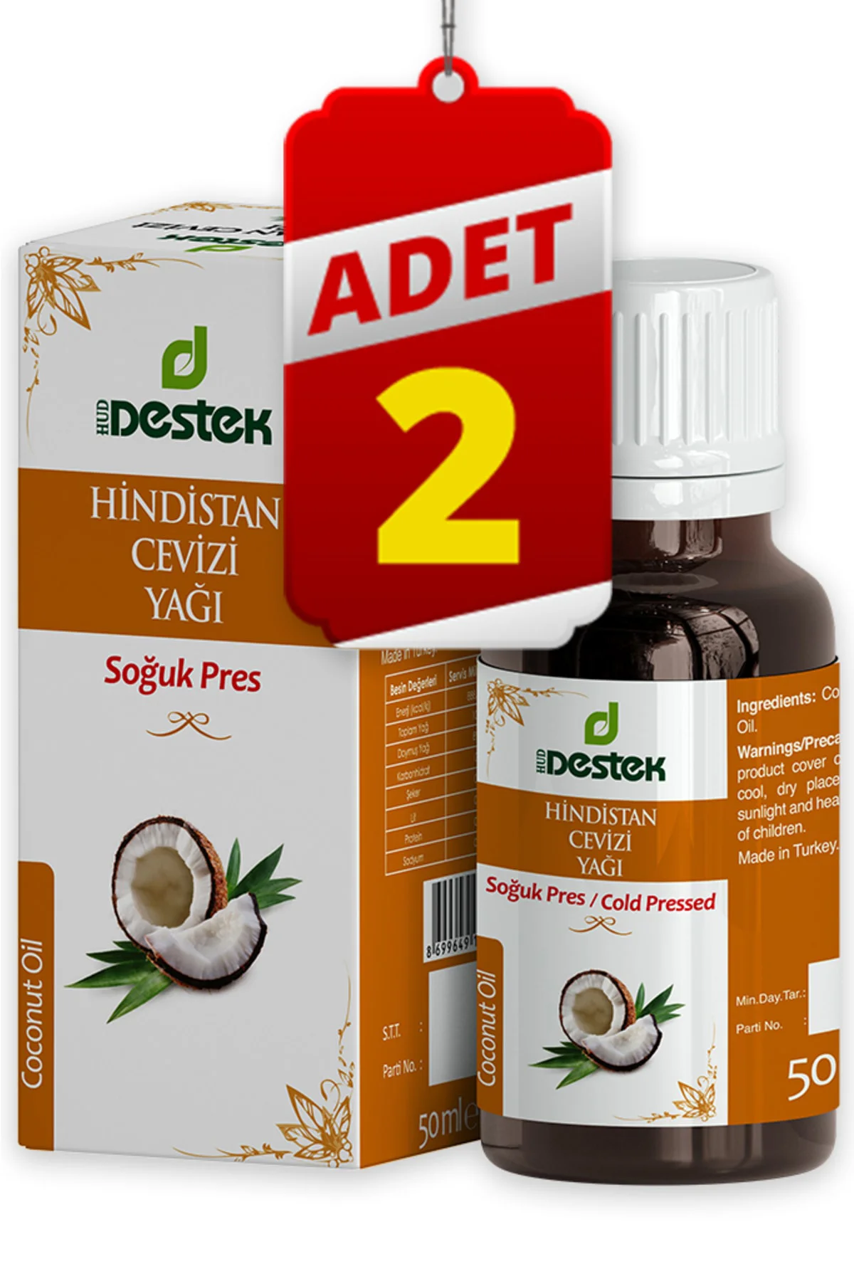Hindistan Cevizi Yağı 50 Ml (2 Adet)