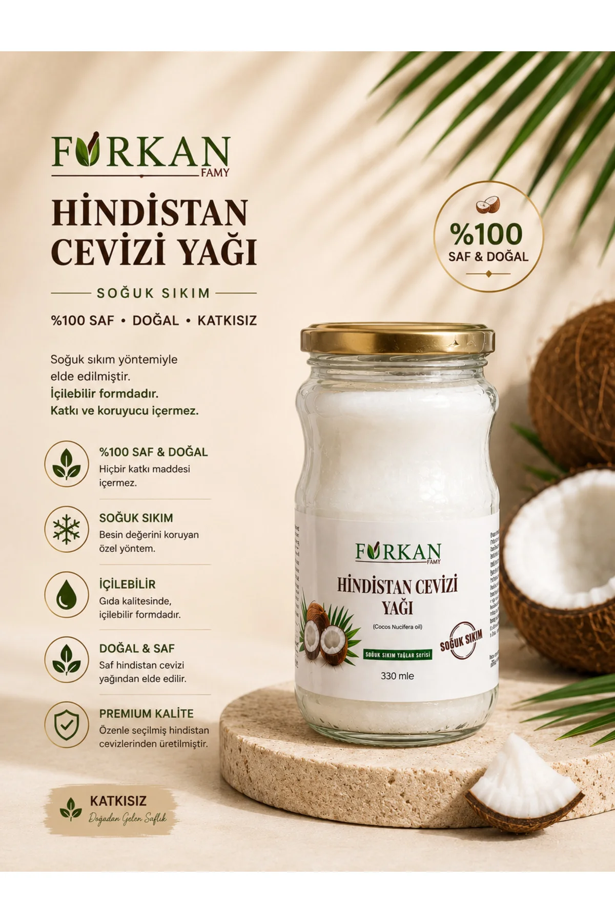 Hindistan Cevizi Yağı 330ml