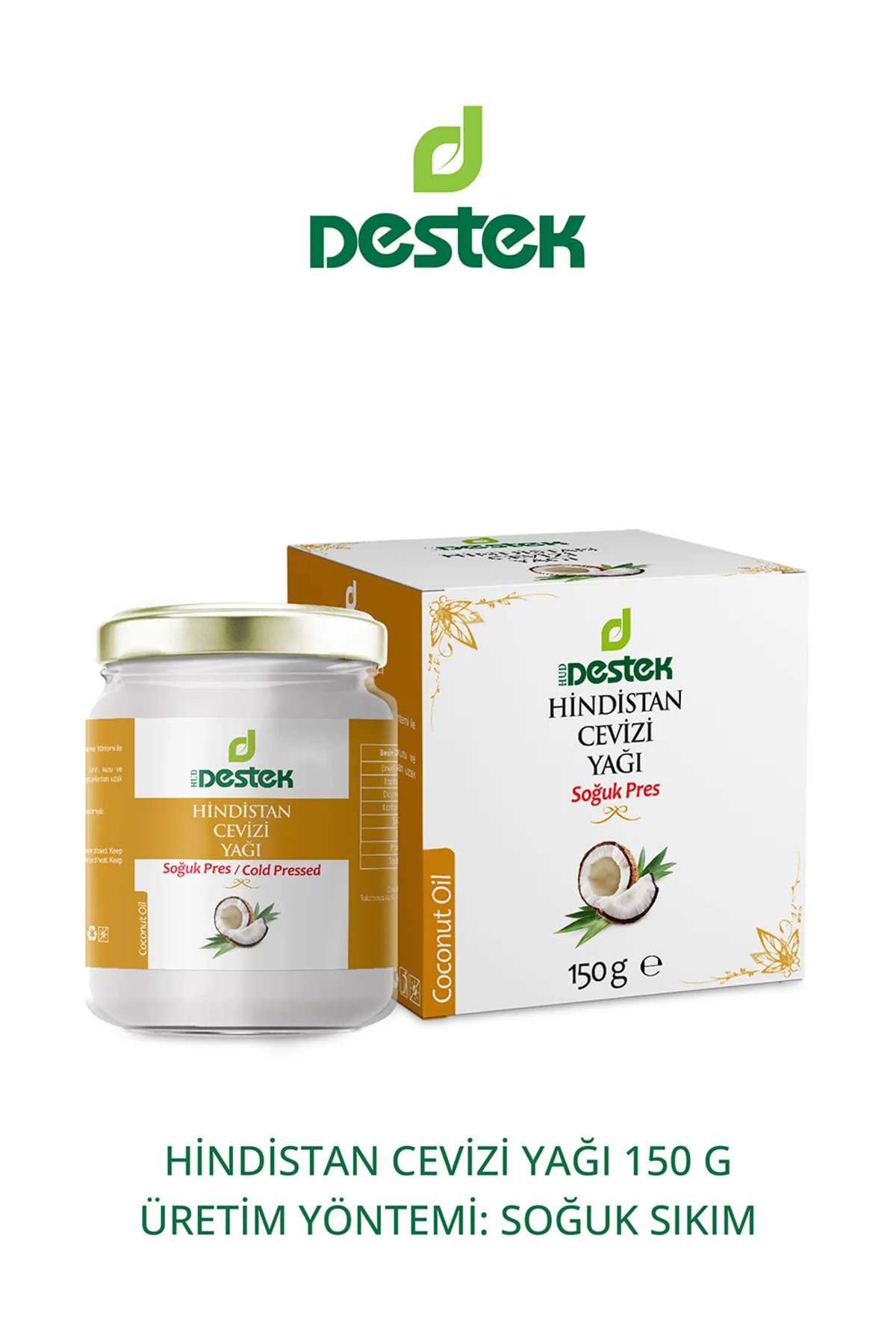 Hindistan Cevizi Yağı 150 gr (DOĞAL VE SOĞUK SIKIM)