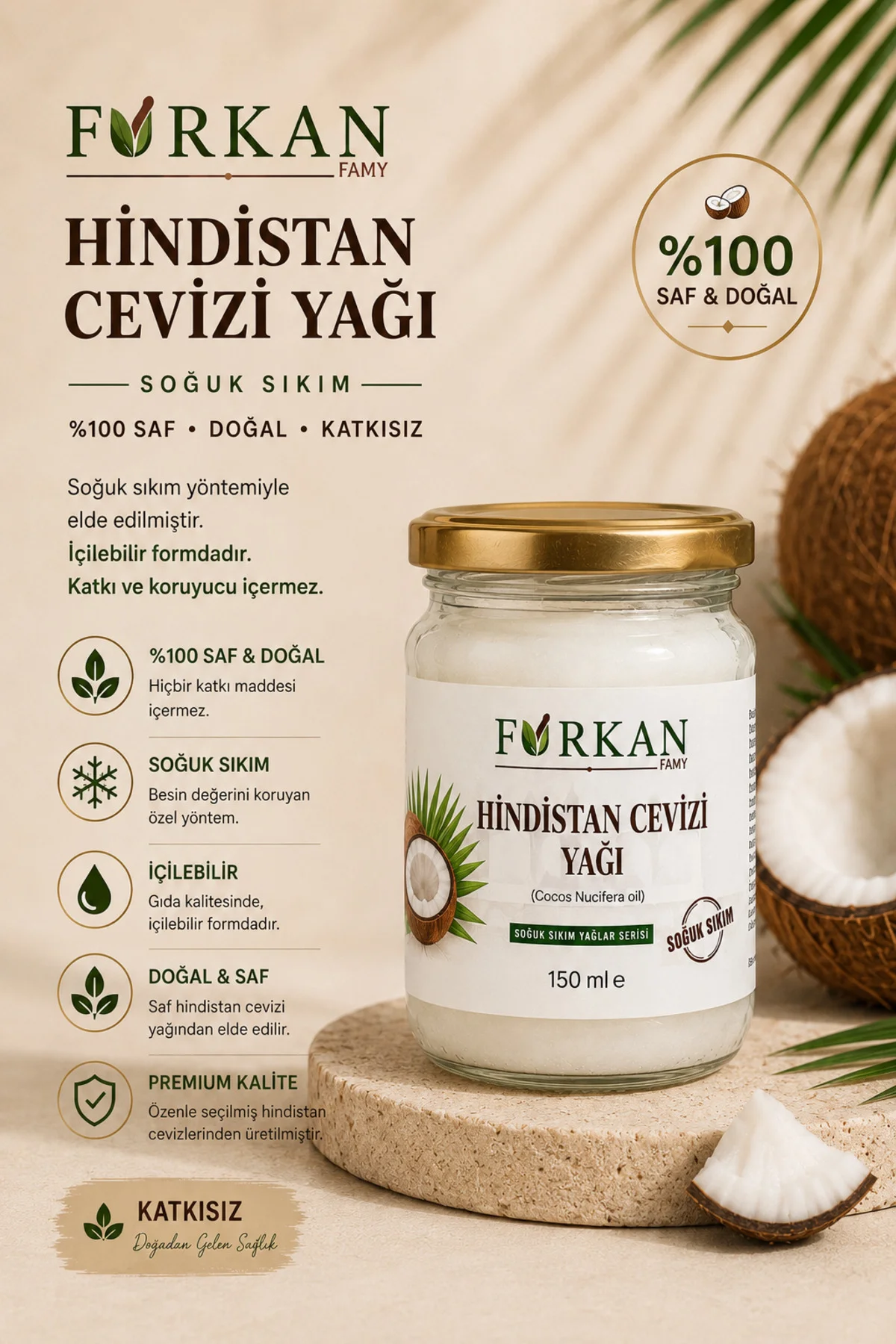 Hindistan Cevizi Yağı 150ml