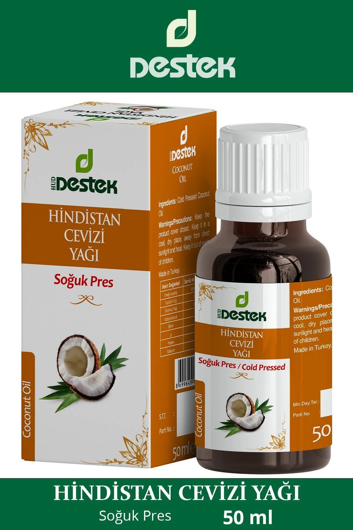 Hindistan Cevizi Yağı (soğuk Pres) 50 ml Fiyatı, Yorumları ve Özellikleri