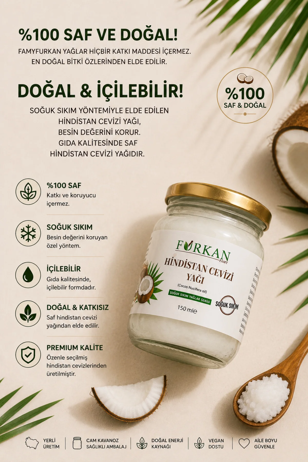 Hindistan Cevizi Yağı 150ml