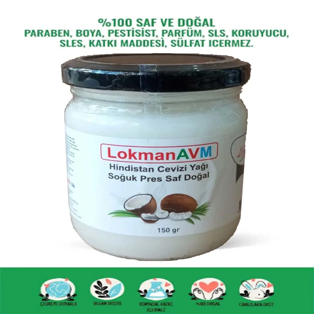Hindistan Cevizi Yağı Soğuk Pres Saf Doğal Cam Kavanoz 150 Gr - 2