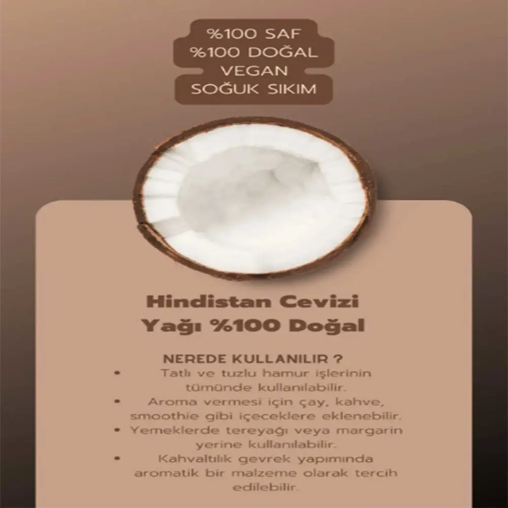 Hindistan Cevizi Yağı Soğuk Pres Saf Doğal Cam Kavanoz 150 Gr - 2