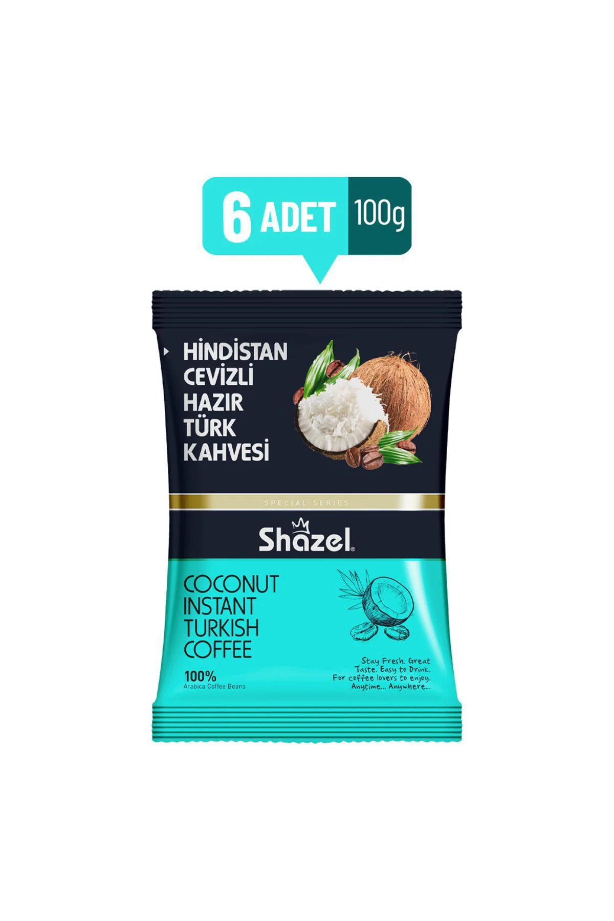Hindistan Cevizli Hazır Türk Kahvesi 100g X 6 Adet (AROMALI) Fiyatı, Yorumları ve Özellikleri