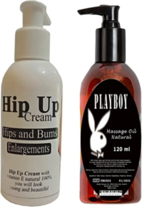 Hintohu ile Uyumlu Kalça Kaldırma Kremi 120ml + Playboy ile Uyumlu Masaj Yağı 120ml Fiyatı, Yorumları ve Özellikleri