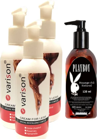 Hintohu Varison Varis ve Toplarak Damarsal Krem – Diz & Bacak Bakım Kremi 120 ml 3 Adet + Playboy Masaj Yağı 120 ml Fiyatı, Yorumları ve Özellikleri