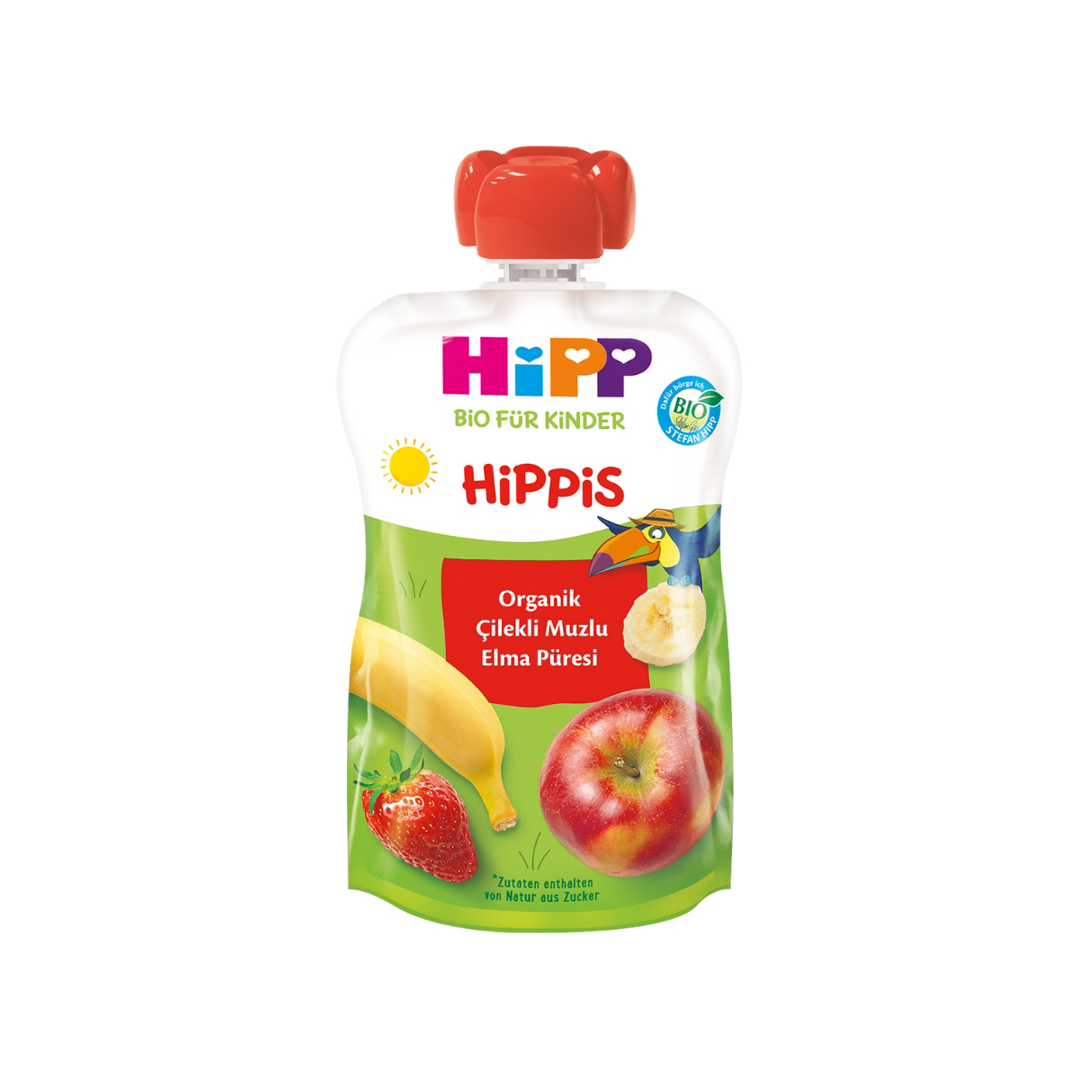 Hipp  Organik Çilekli & Muzlu Elma Püresi 100 Gr