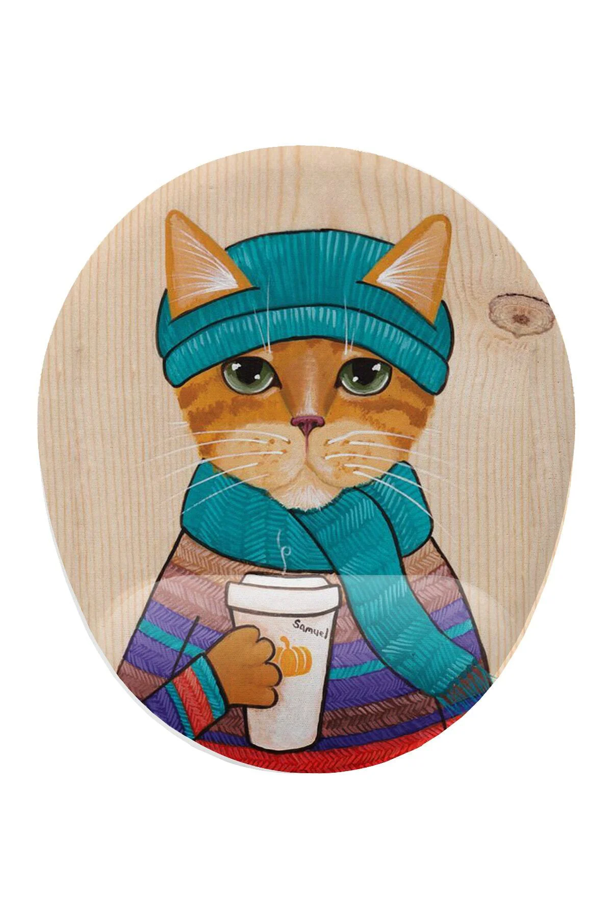 Hipster Kedi Bilek Destekli Mouse Pad Ergonomik Kaymaz Taban Mous