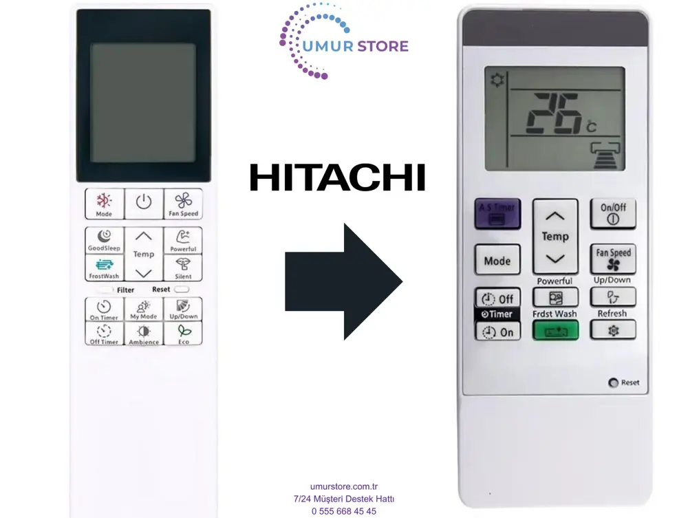 Hitachi RC-AGU1EOI Uyumlu Klima Kumandası